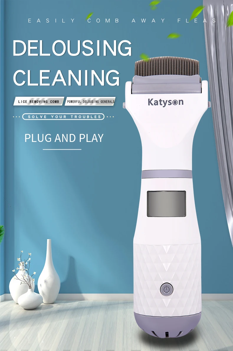 Hot Selling Electric Pet Tick Removal Comb Low Voice Pet Lice Flea Remover Dog Tick Removal Comb