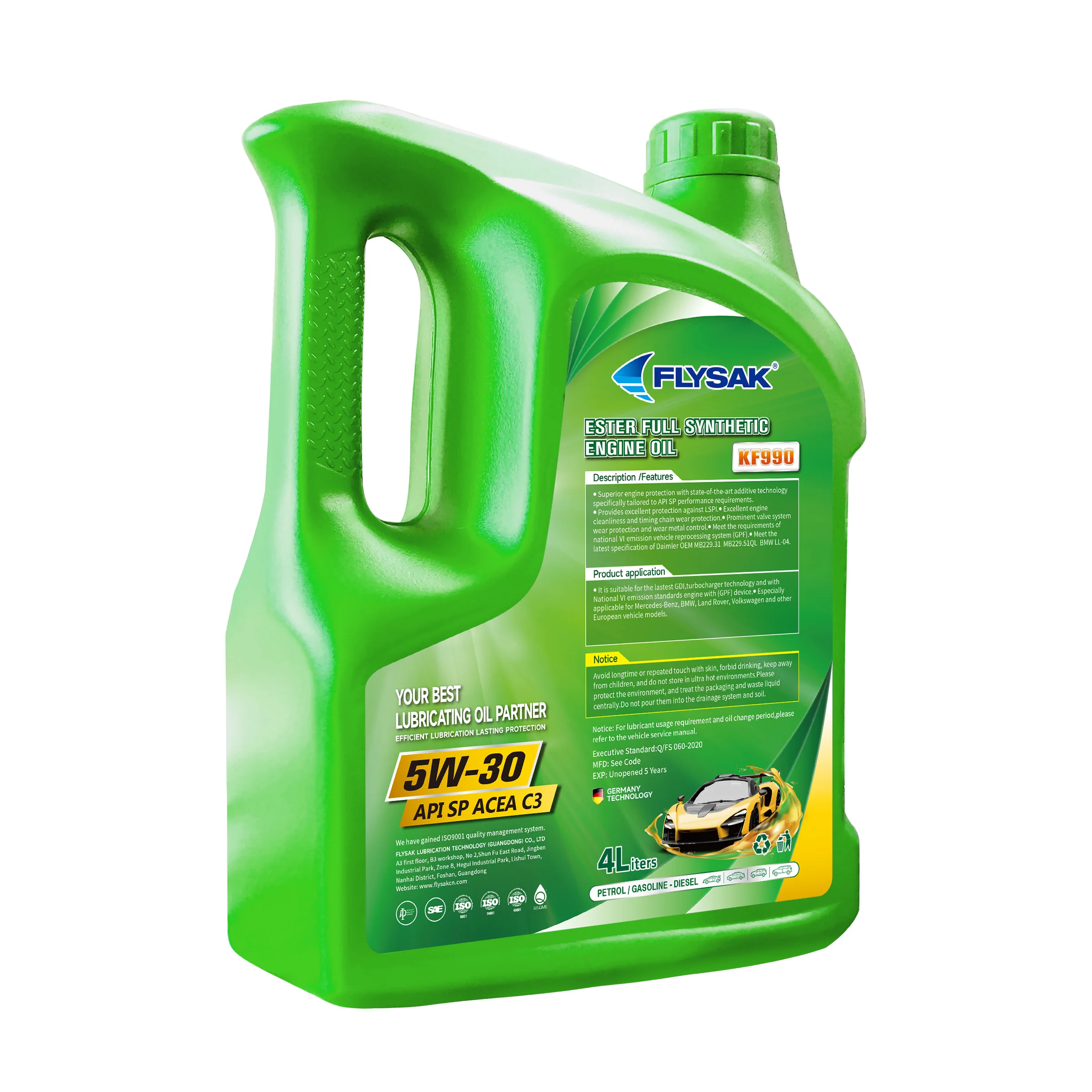 Engine Oil Manufacturer Car Engine Oil 20W50 Oil ACEA C3 5W-30 4L