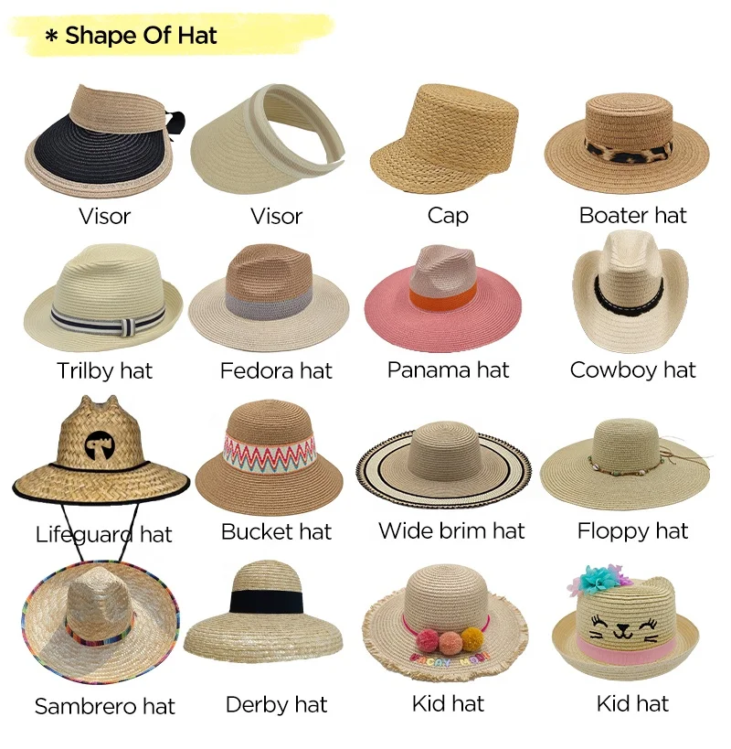 Wholesale Cheap Customized Ribbon Gentlemanly Men Women Straw Paper Cowboy Hats Hot Selling Visor Hat
