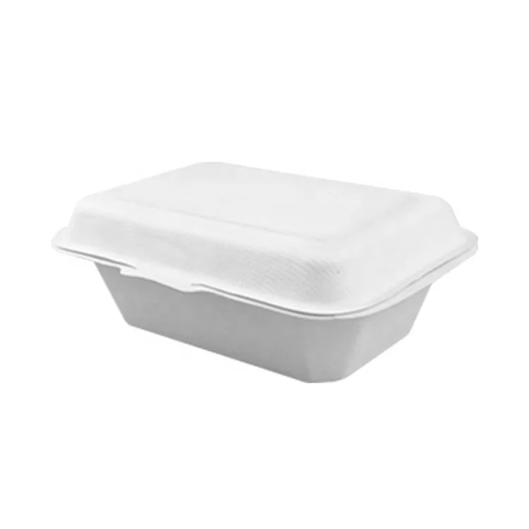 Easy Green 450ML Sugarcane bagasse Clamshell packaging Biodegradable food container