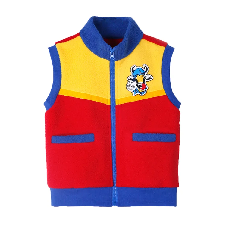 
China Manufacturer Thick Contrast Color Padded Collar Vest Waistcoats 