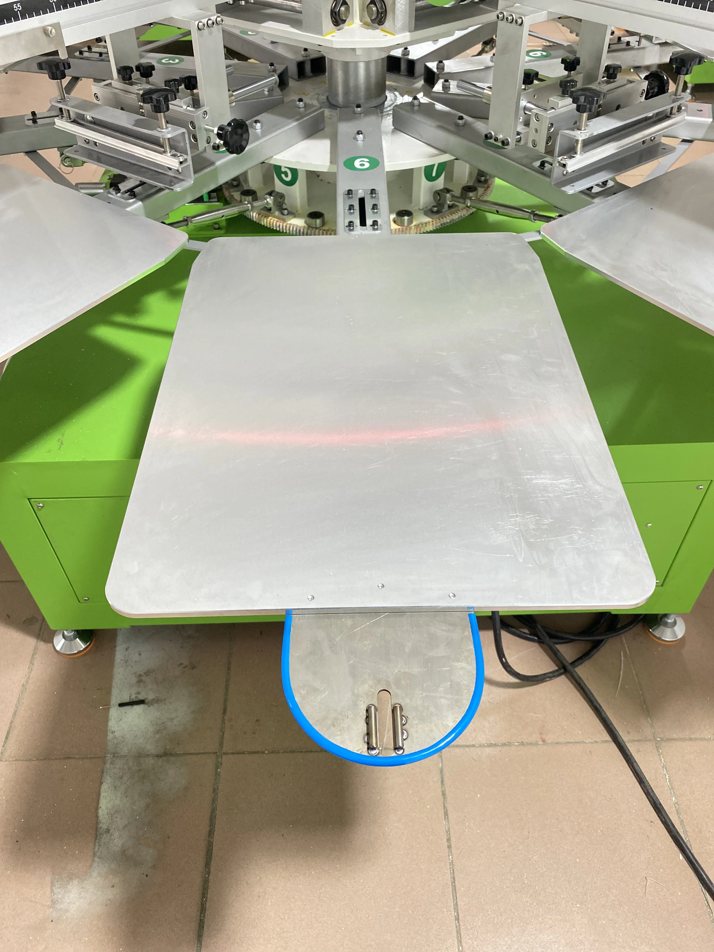 Multi colors 4 color 10 station automatic screen printing machine with 4 Flash Dryer  for t shirt Garments textiles