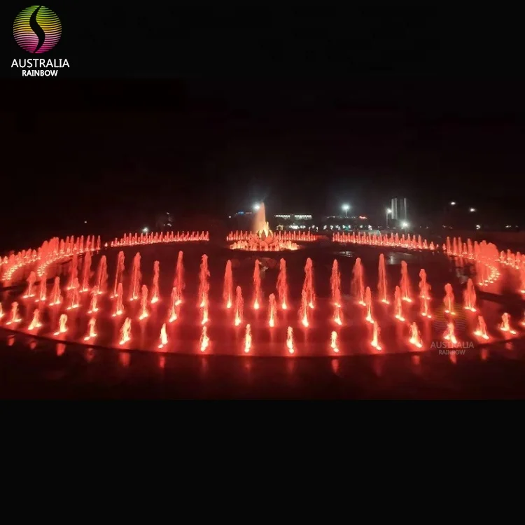 Ornamental Lotus Sculpture Large Music Dancing Dry Fountain With Colorful DMX Lights
