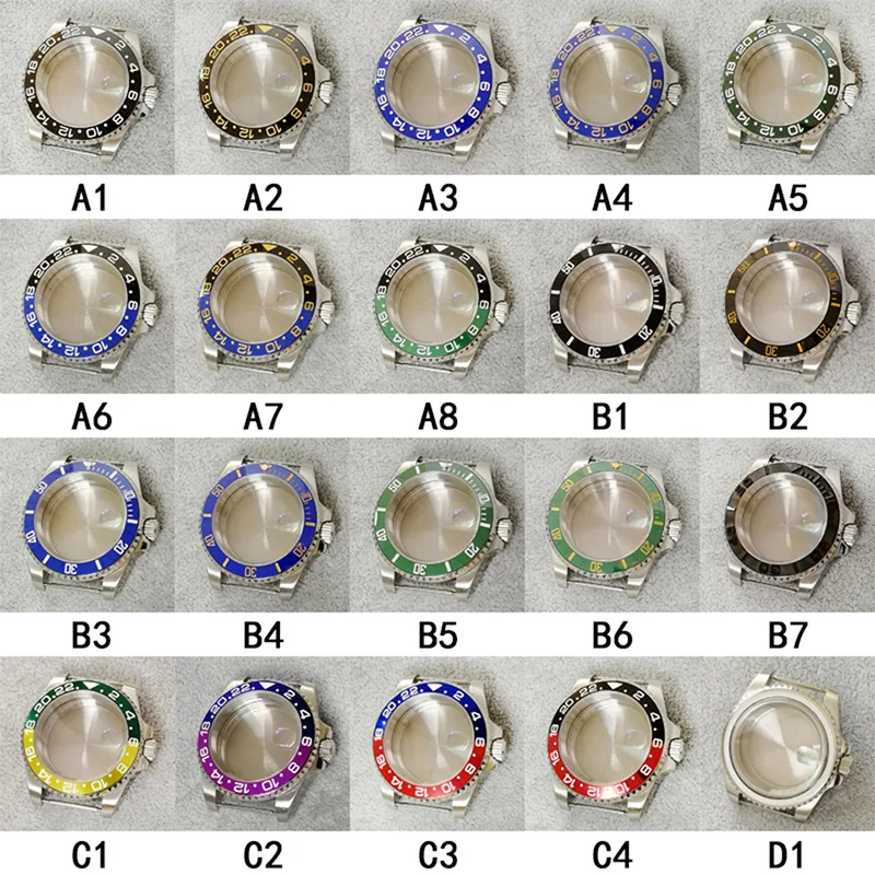 Factory Customized 316 Stainless Steel High-quality Watch Case 40mm Ceramic Ring Sapphire Glass Watch Accessories
