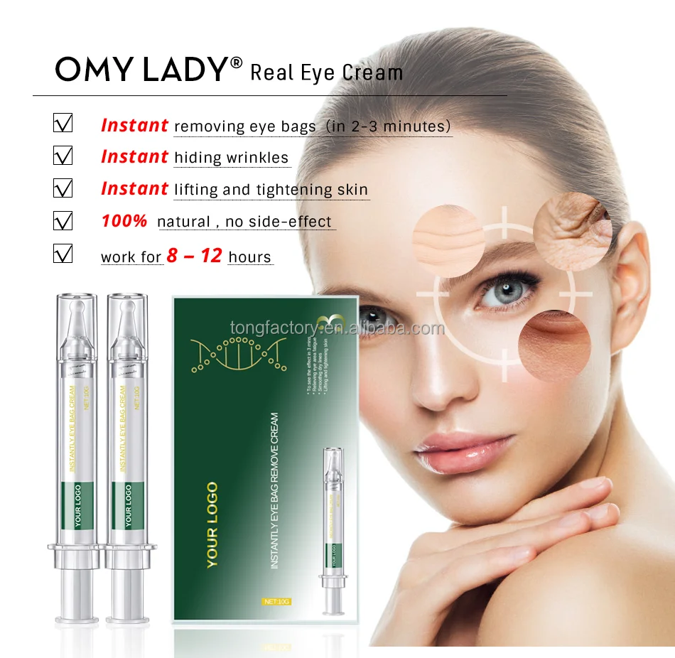 Private Label Anti Wrinkle Eye Bag Remove Cream Gel For Skin Around Eye Dark Circle Removal Anti Aging Instant Eye Cream