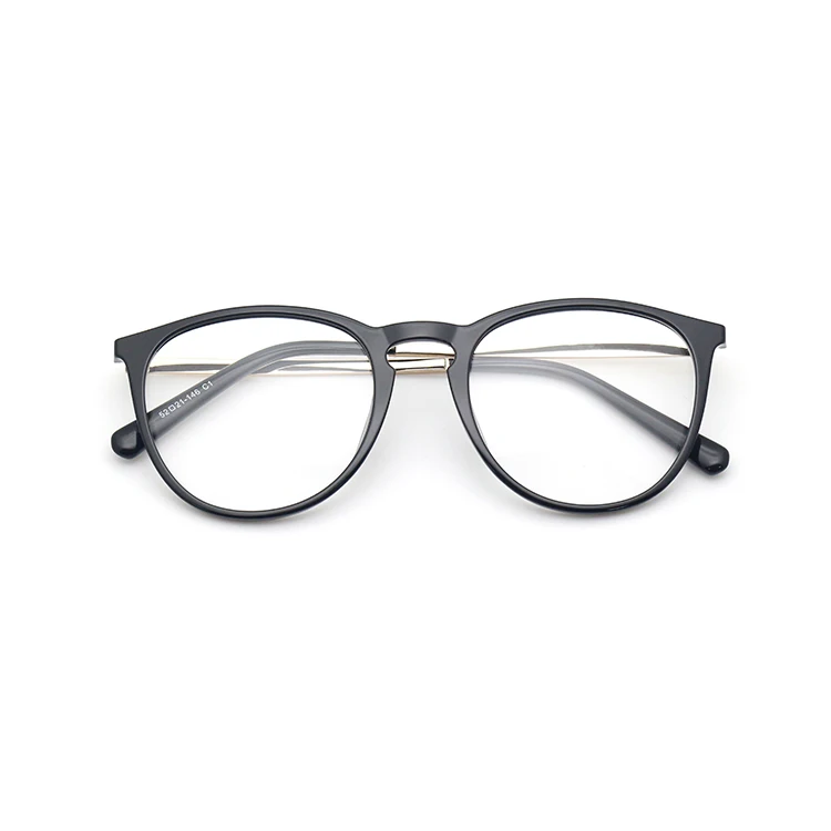 Fashionable italian round acetate eyeglasses frames thin optical frames unisex glasses frames