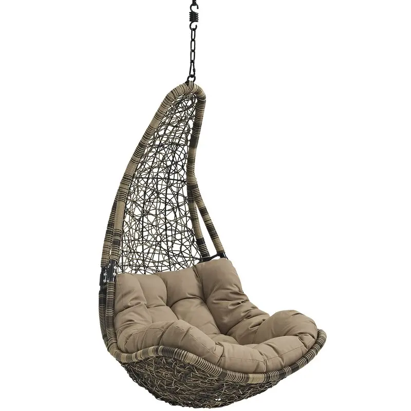 patio swings chair, Outdoor Garden Furniture Wicker Rattan Hammock hanging Chair set with Cushion stand