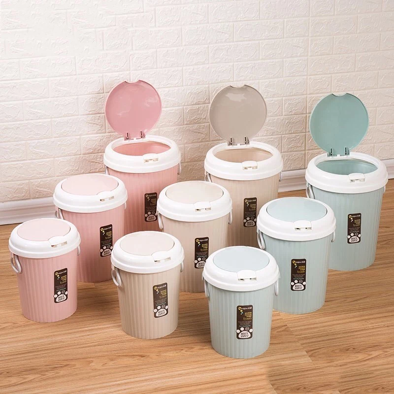 
Press Customization Creative Round Kitchen Toilet Trash Cans Plastic Bin Dustbin 