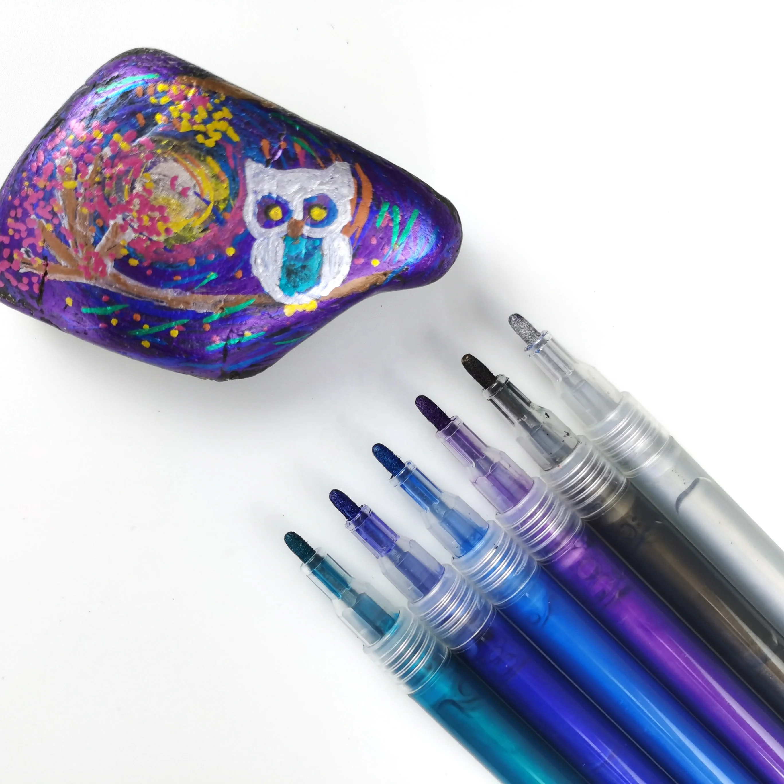 Custom 12 Color Glitter  Metallic Color DIY Gold Permanent Acrylic Paint Markers Artist Drawing  Pen