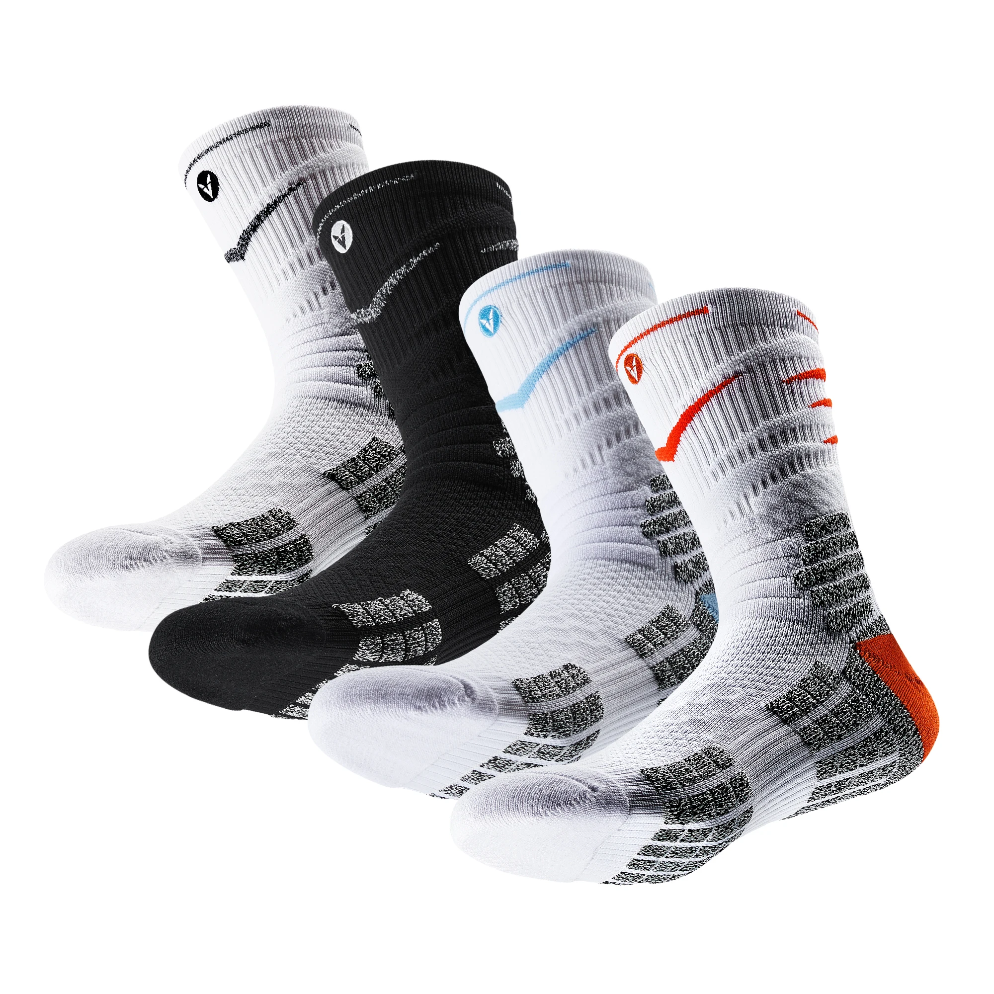 VEIDOORN High Quality Thick Crew Sport Socks Custom Logo Running Basketball Workout Compression Cushioned Grip Athletic Socks