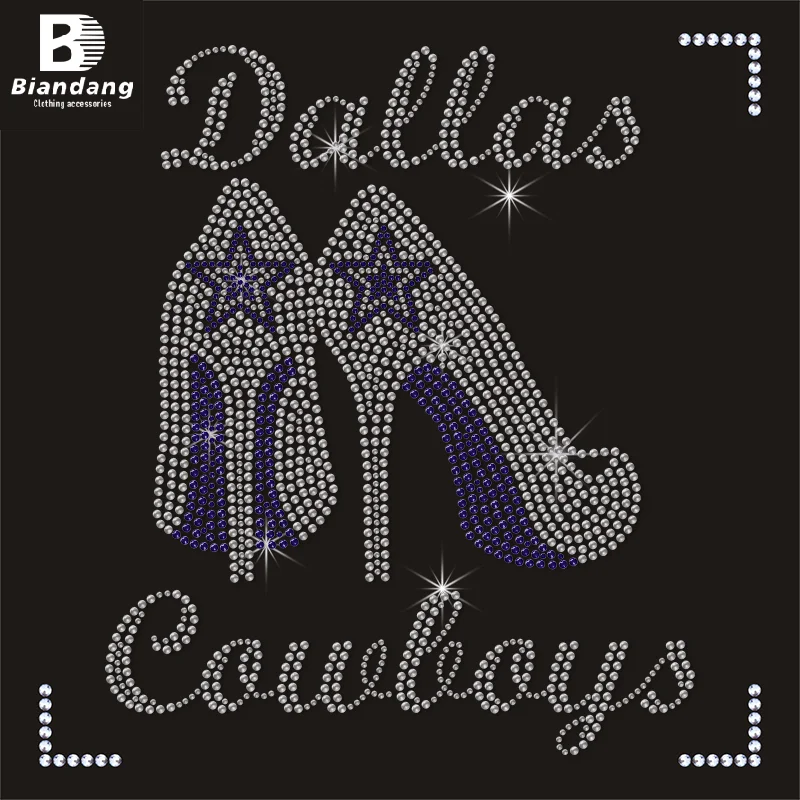 Dallas Cowboys Iron on Rhinestone Transfer Designs NFL Crystal Stones Sheets for Clothing Jackets