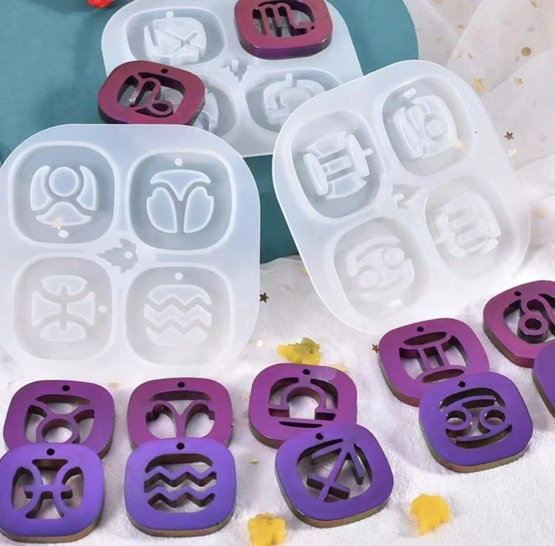 Pendant Silicone Mold Zodiac Epoxy Resin Mold Jewelry Necklace Constellations Plaster Wax Mold