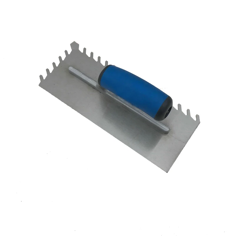 Plastering Tool Tile Trowel Carbon Steel Tile scraper  U-shape Notched Trowel with Soft Handle