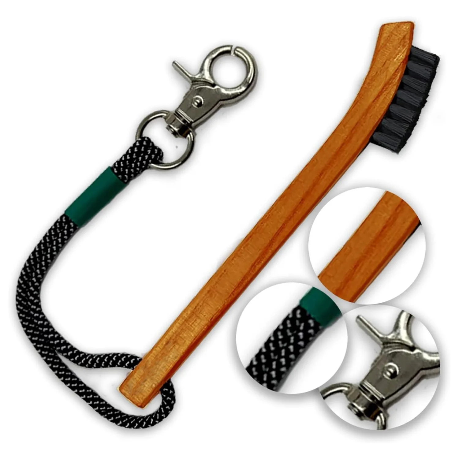 Golf Club Cleaner Cleaning Brush Customized Free logo Extra Firm Nylon Bristles Wooden handle Hickory Golf Brush