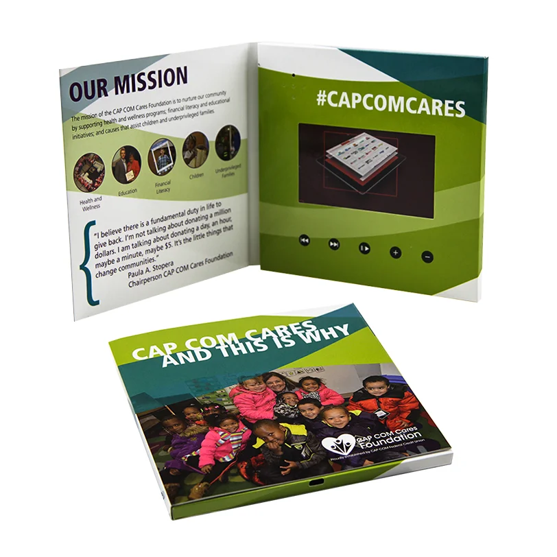 New invented lcd display module digital gift invitation card for business marketing gift book with video brochure