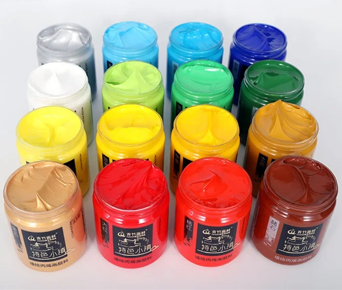Wholesale 500ml Wall Paints Liquied Acrylic Paint Color Set OEM For Outdoor Painting 3d Acrylic Paint