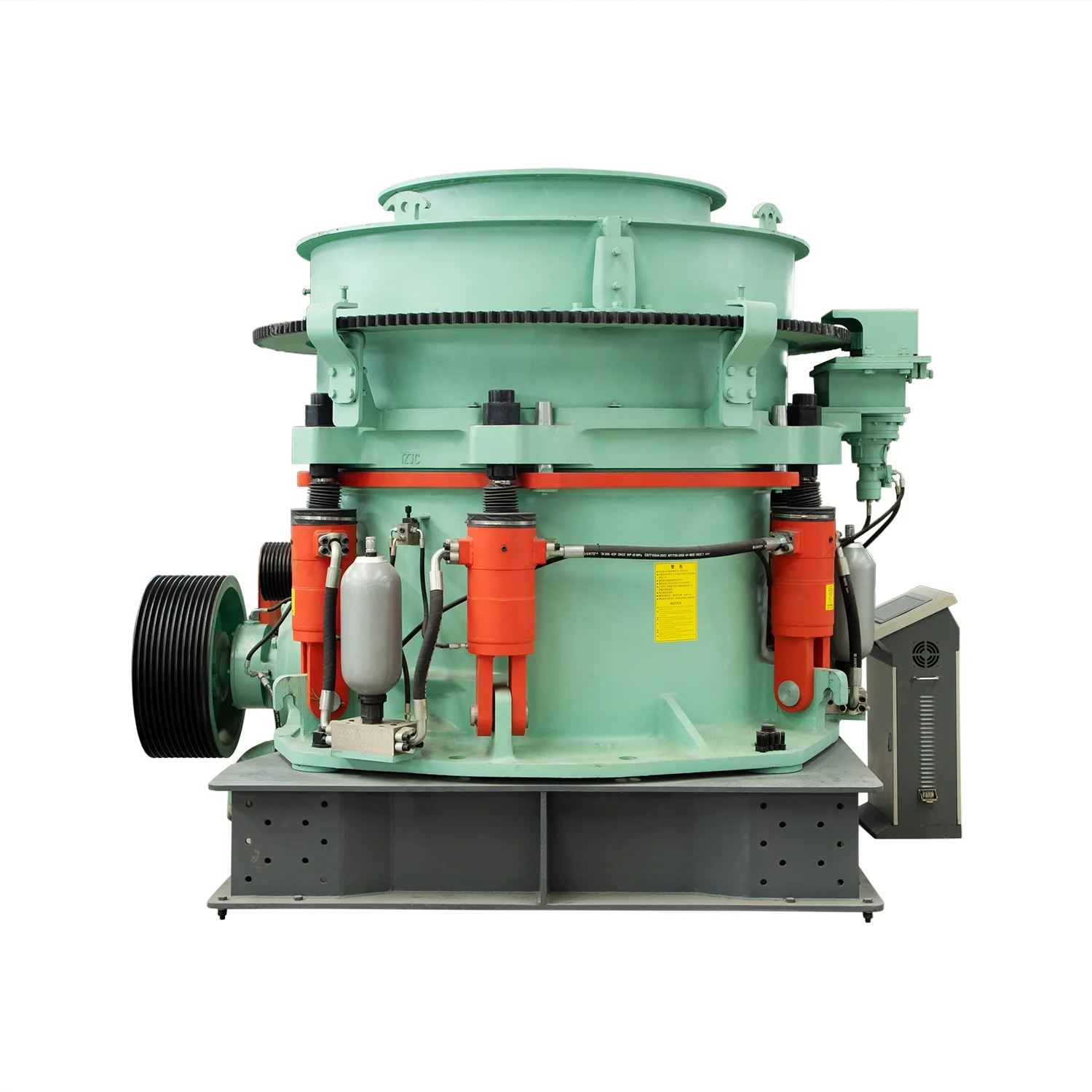 Logo Printed Unique Shape Multi-Cylinder Hydraulic Cone Crusher HPT-300(C) Used in Metallurgy and Other Industries