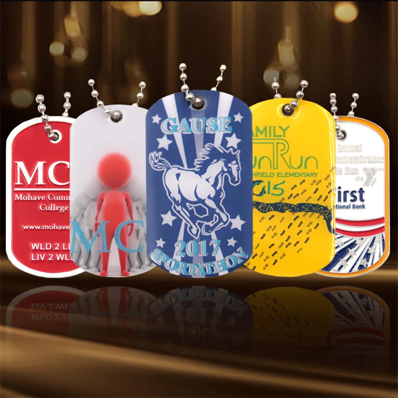 No Minimum Custom Metal Dog Tag , Personalized ID Tag With Ballchain