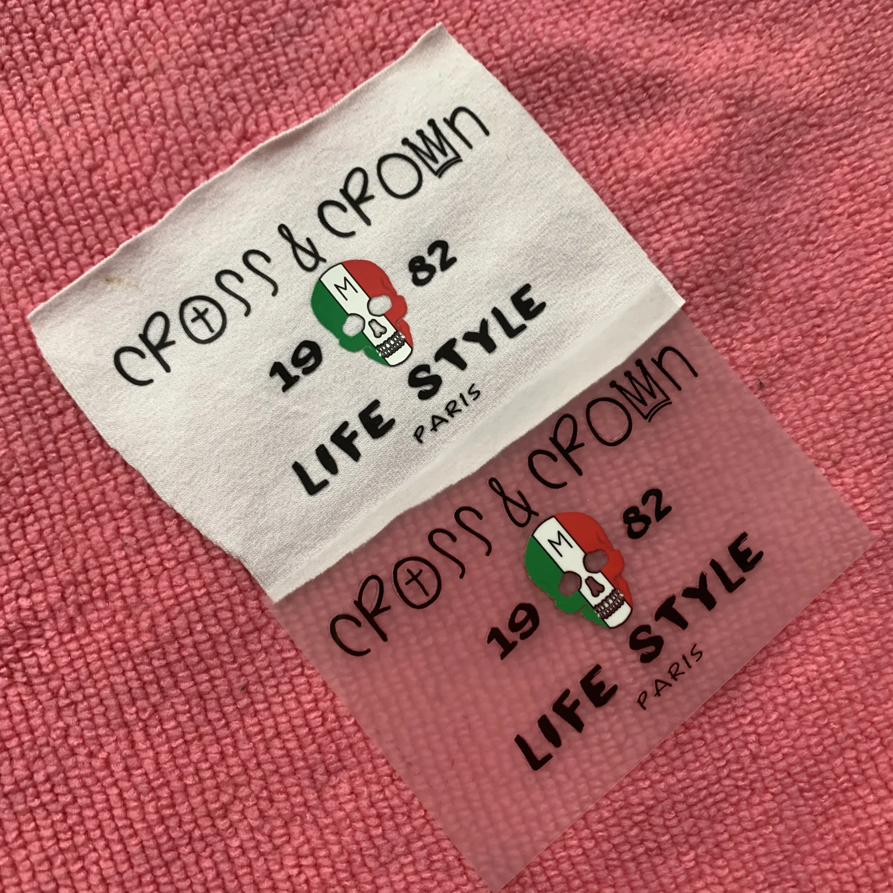 PET film washing care heat seal,tagless heat transfer sticker for textile