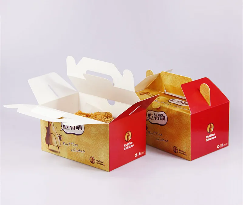 Wholesale Fried Chicken Packing Take Out Box Popcorn Chicken Fries Box Hamburger Packing Box Printable LOGO Recyclable
