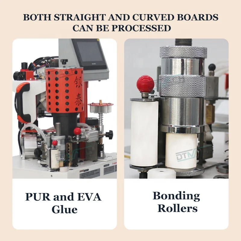 DTMACH semi automatic pvc chipboard edge banding machine round automatic single sided edge banding machine