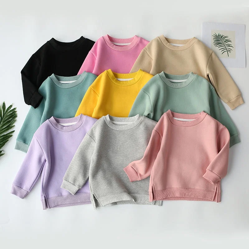 Wholesale Custom 2023 New Arrival Baby Hoodies & Sweatshirts Solid Color Cute Thick Long Sleeve Baby Clothes Romper