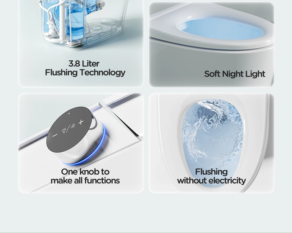 AXENT MINT Hot Sale Multifunctional Electric Siphonic Wc Toilet Bathroom Auto Close Smart Toilet