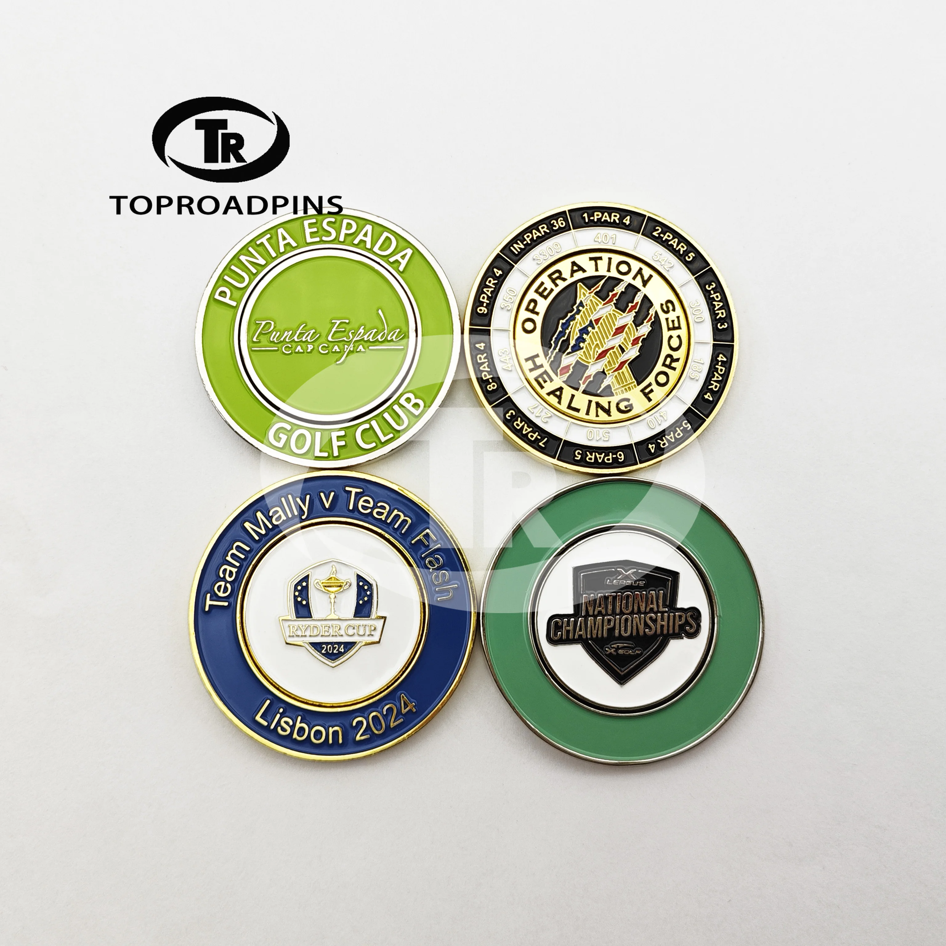 Custom China Suppliers High Quality Die Cutting Printing Gold Supplier Magnetic Poker Golf Chip