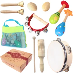 Toddler Musical Instruments Wooden Sensory Preschool Percussion Instruments Toy for Kid Baby Instrument Musical Toy Set