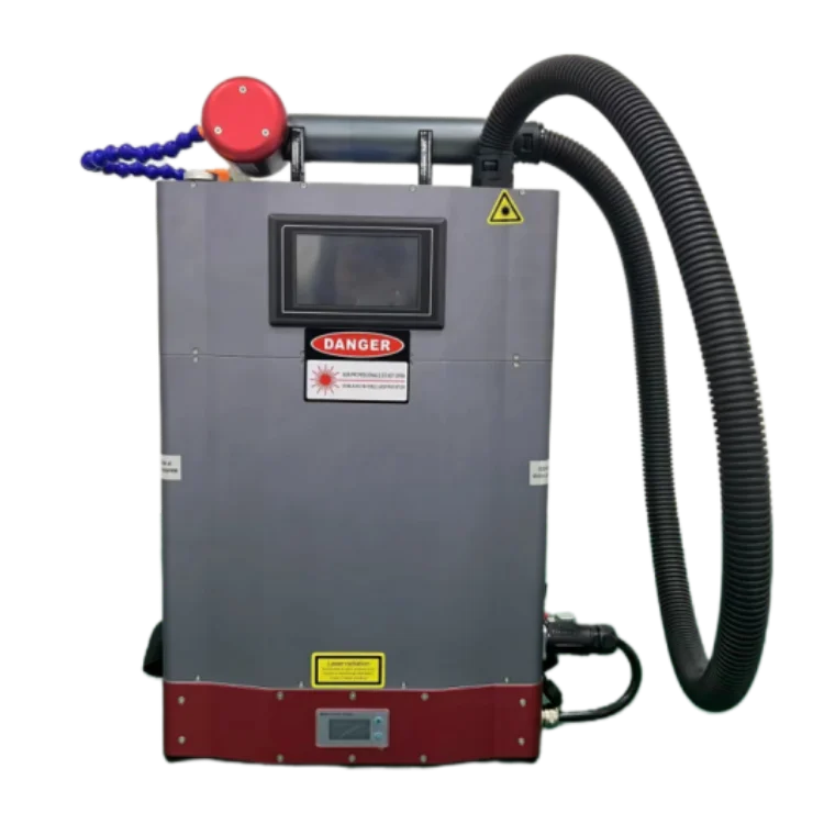 Chinese brand GZTECH 100W single mode MOPA Fiber Laser backpack cleaning machine