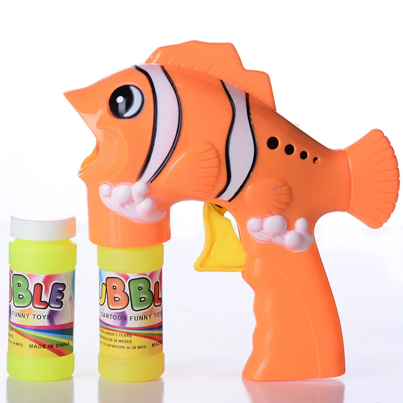 YongRong factory Cartoon cute inertia spray paint ocean fish bubble gun environmentally friendly anti-fall bubble machine