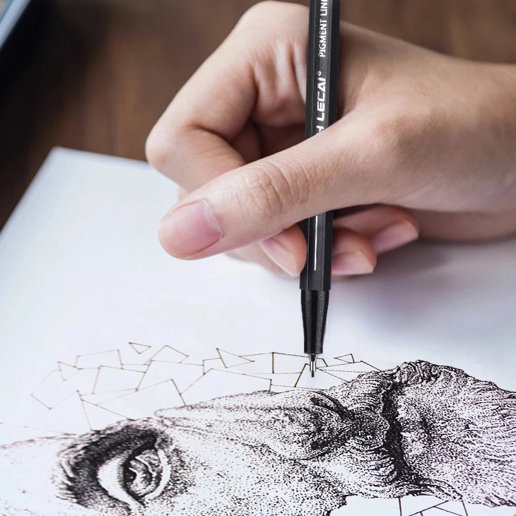 10Pcs Set Art Marker Fineliner Pen Black Ink Pigment Liner Micron Tip For Manga Comics Drawing Sketch Drafting