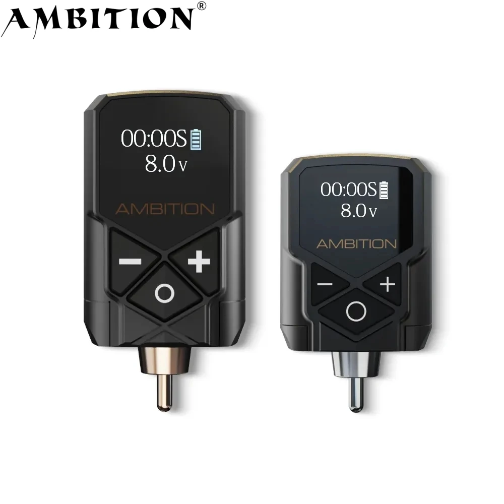 Ambition Kuark RCA Interface 2400mAh Portable LCD Display Wireless Tattoo Battery Pack Power Supply for Rotary Machine
