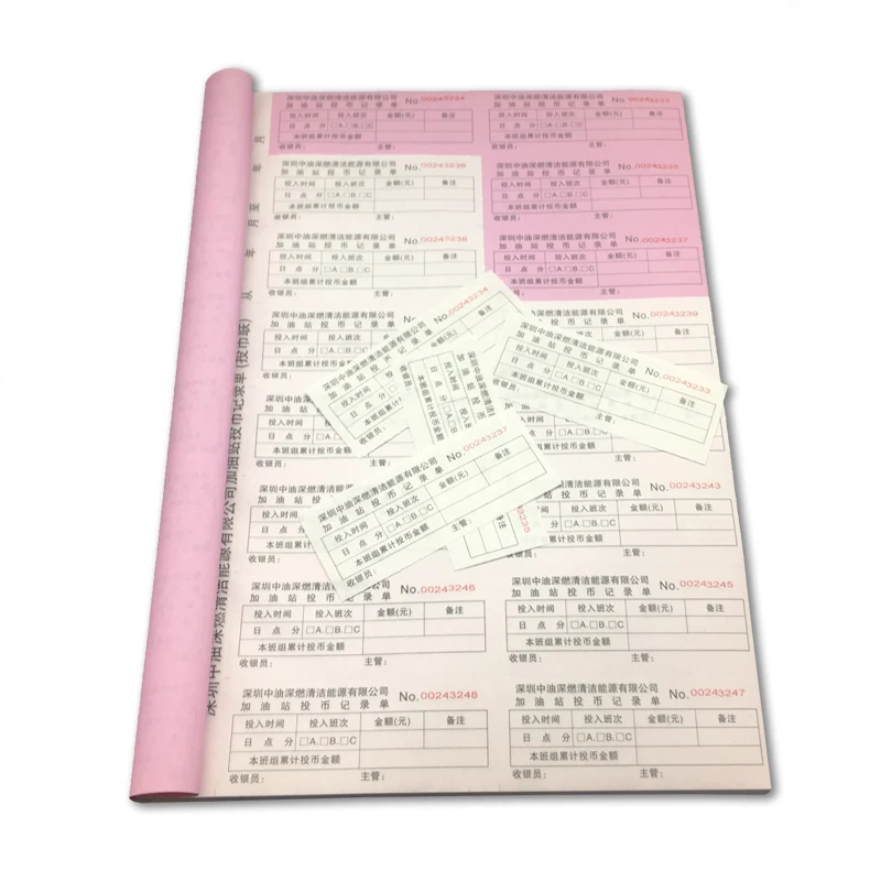 China Gaojie Custom NCR 2-layer Receipt Booklet Carbonless Perforated paper Bill Books Printing Service