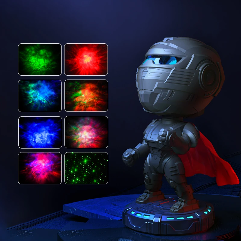 New Design Robot Toy Starry Sky Projection Home Decor Galaxy Projector Holiday Gifts Mecha Warrior Starry Light Projector