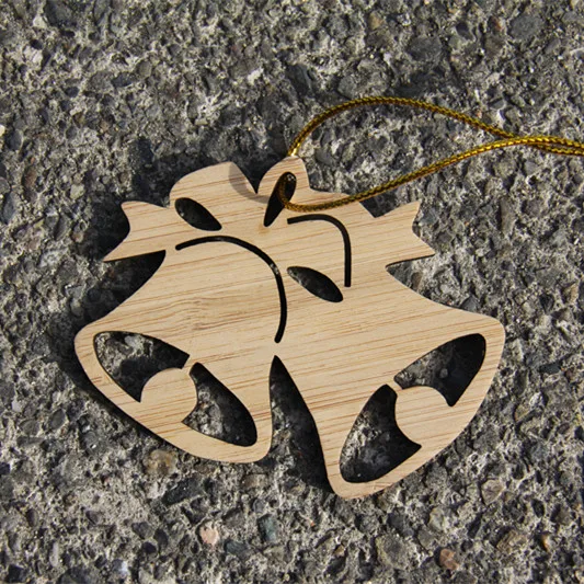 Деревянная бирка с колокольчиком для рождественской елки, подвесное украшение