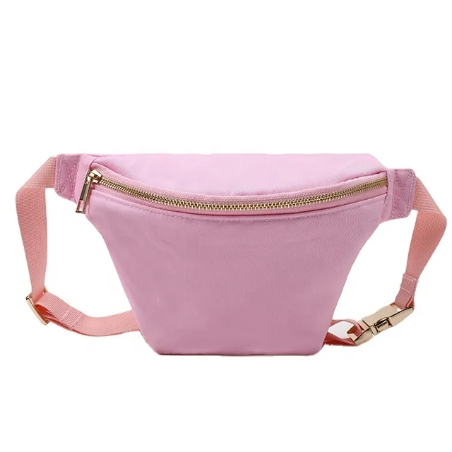 New Products Customizable Durable Pink Fanny Pack Custom Logo Waist Bag Waterproof Nylon giveaway Fanny Pack