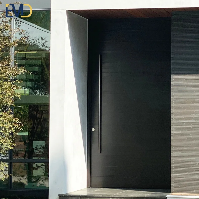 Custom made US villa aluminium modern burglar proof main exterior entry pivot door