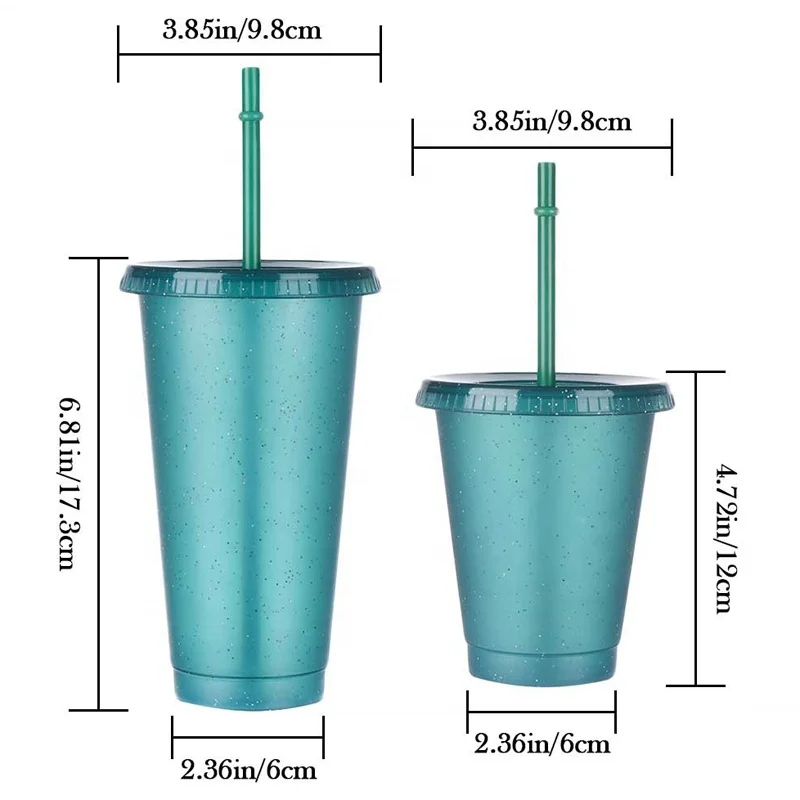 WONDERFUL 1pcs Portable Drinking Cup Personalized Water Bottle With Straws Straw Cup Reusable Drinkware Outdoor Plastic Shiny