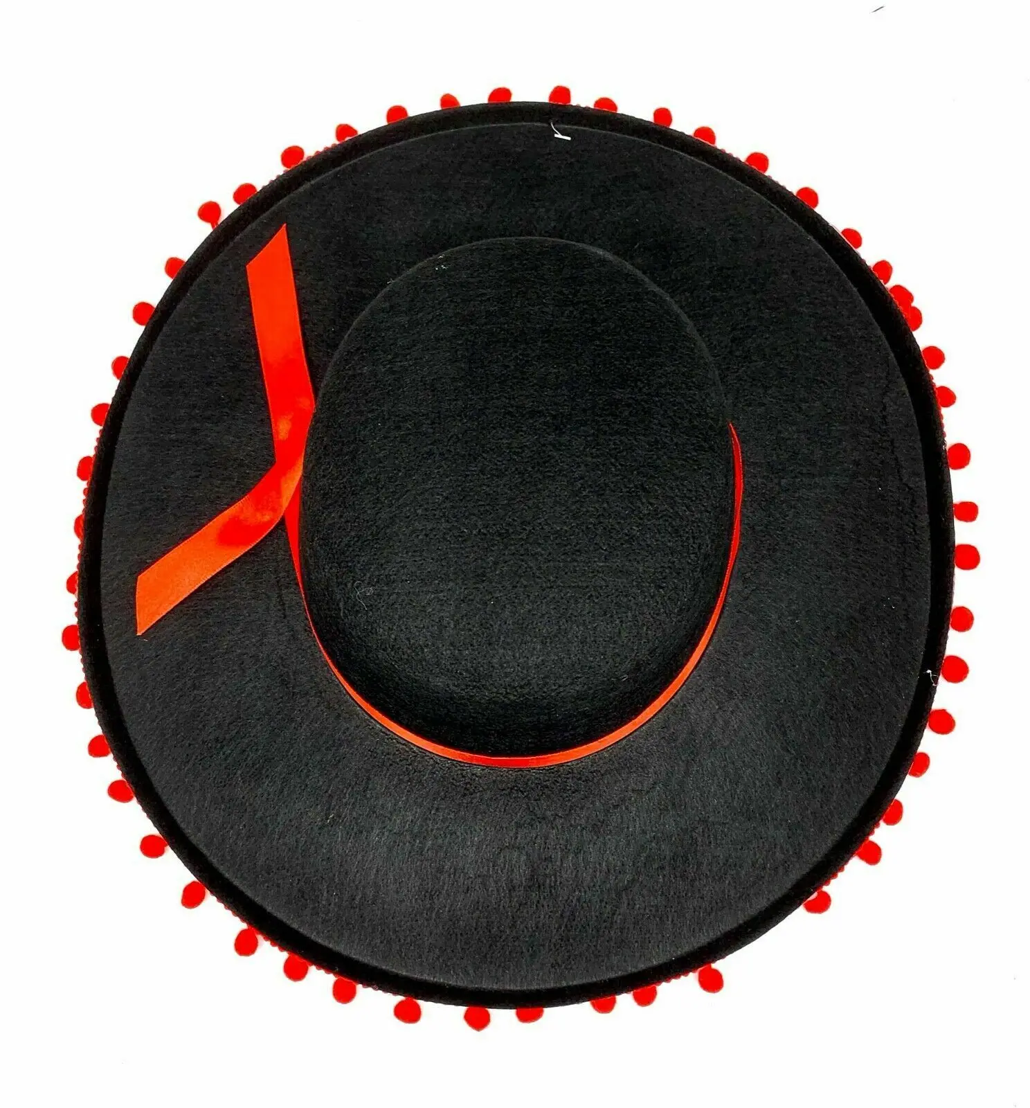 Мексиканская фетровая шляпа сомбреро, праздничный костюм, испанская красная шляпа с помпоном K1709