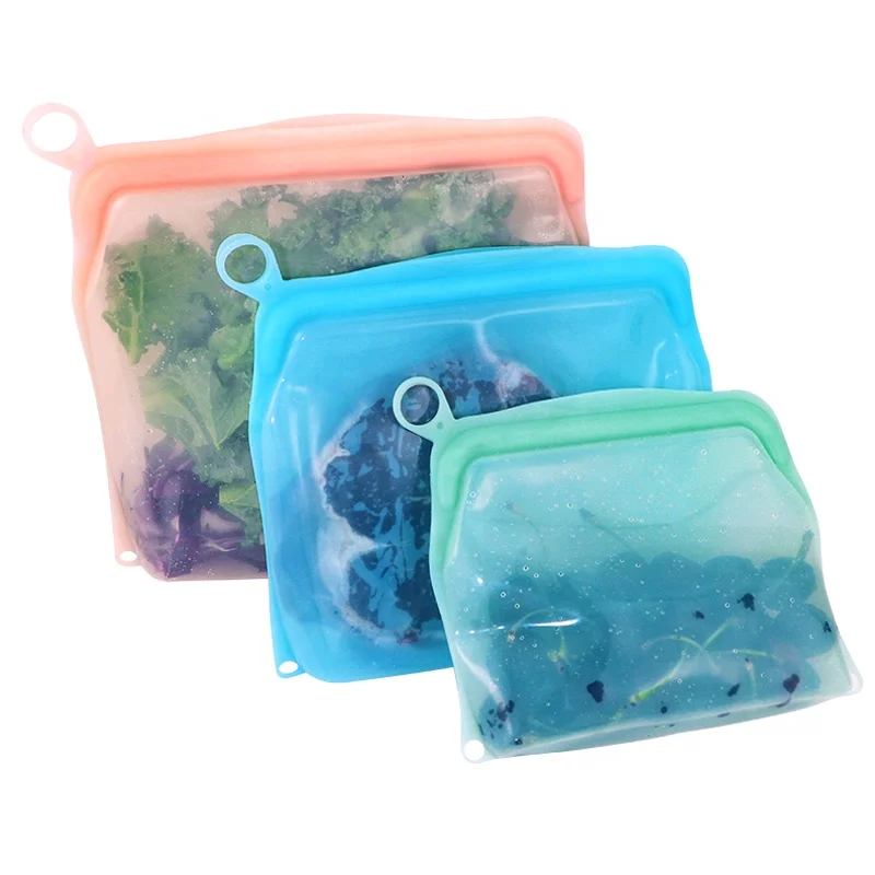 2023 Premium Dishwasher And Microwave Safe Endlessly Reusable Silicone Food Storage Sandwich Bags For Kitchen