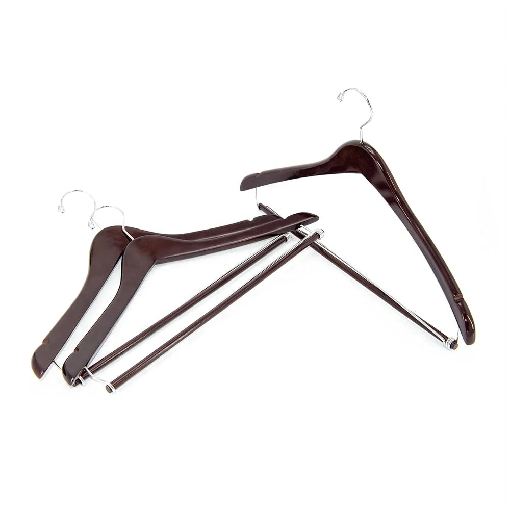 custom logo cloths clothing pants shirt solid wood hangers men suit coat luxury non slip black white wooden hangers for clothes