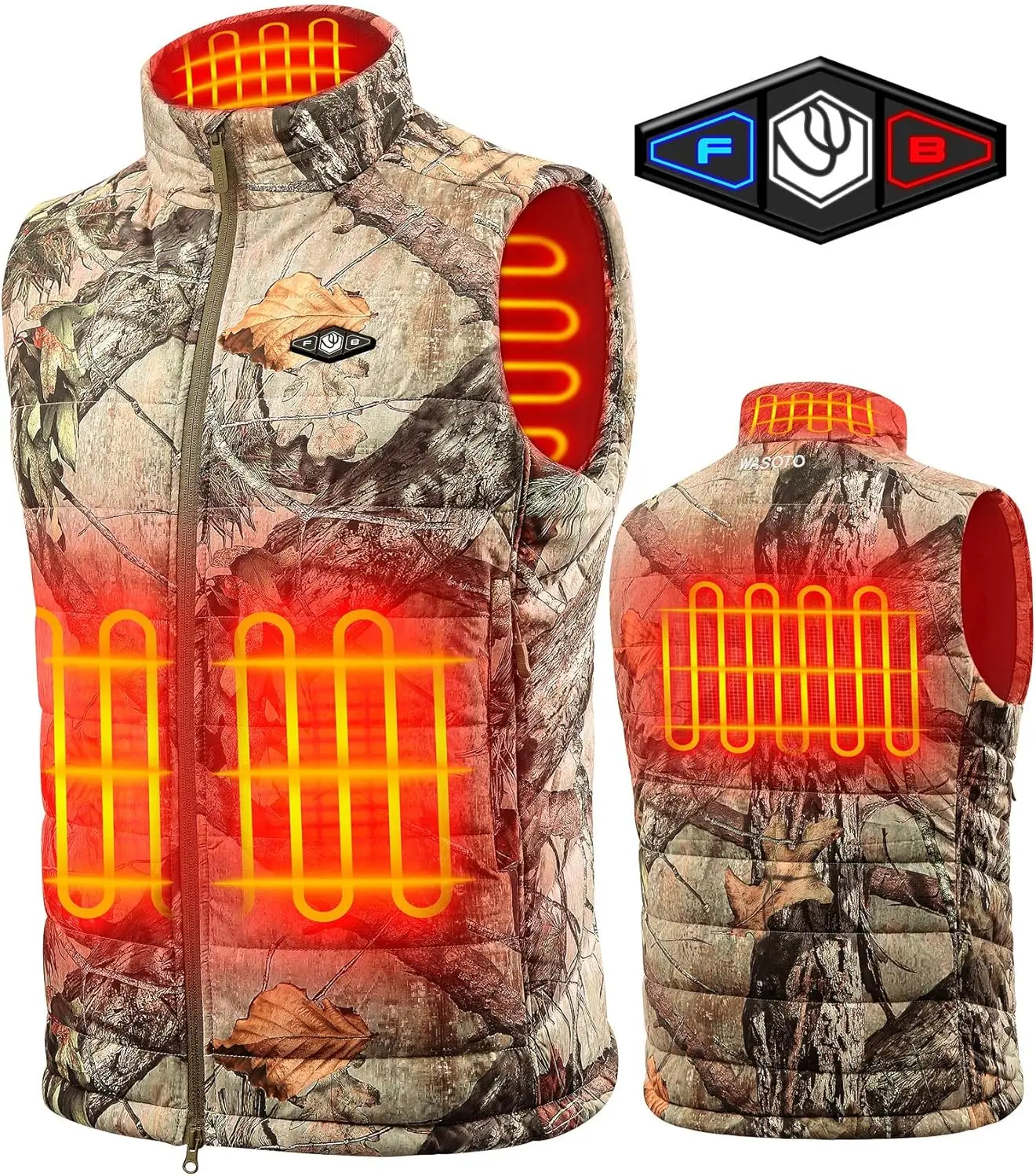 Wasoto Winter Body Warmer USB Battery Heating Vest With 3 Heat Temperature Settings Electric Men Windproof Heated Vest