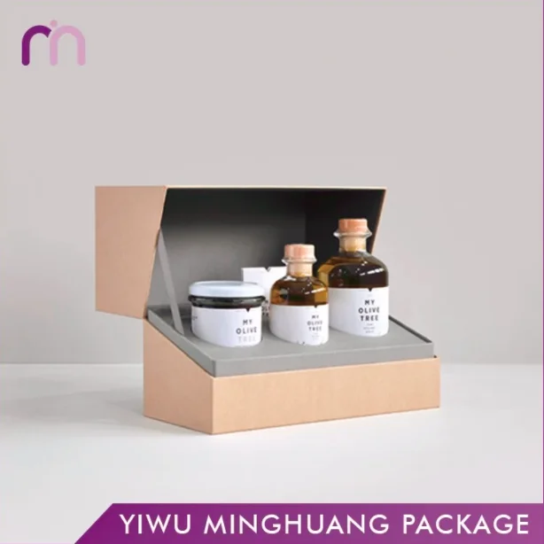 Essential Oil Perfume Gold Metallic Gift Set Packaging Box With Insert