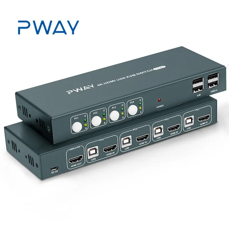 4-портовый переключатель HDMIi KVM 4K * 2K @ 30Hz 3840*2160