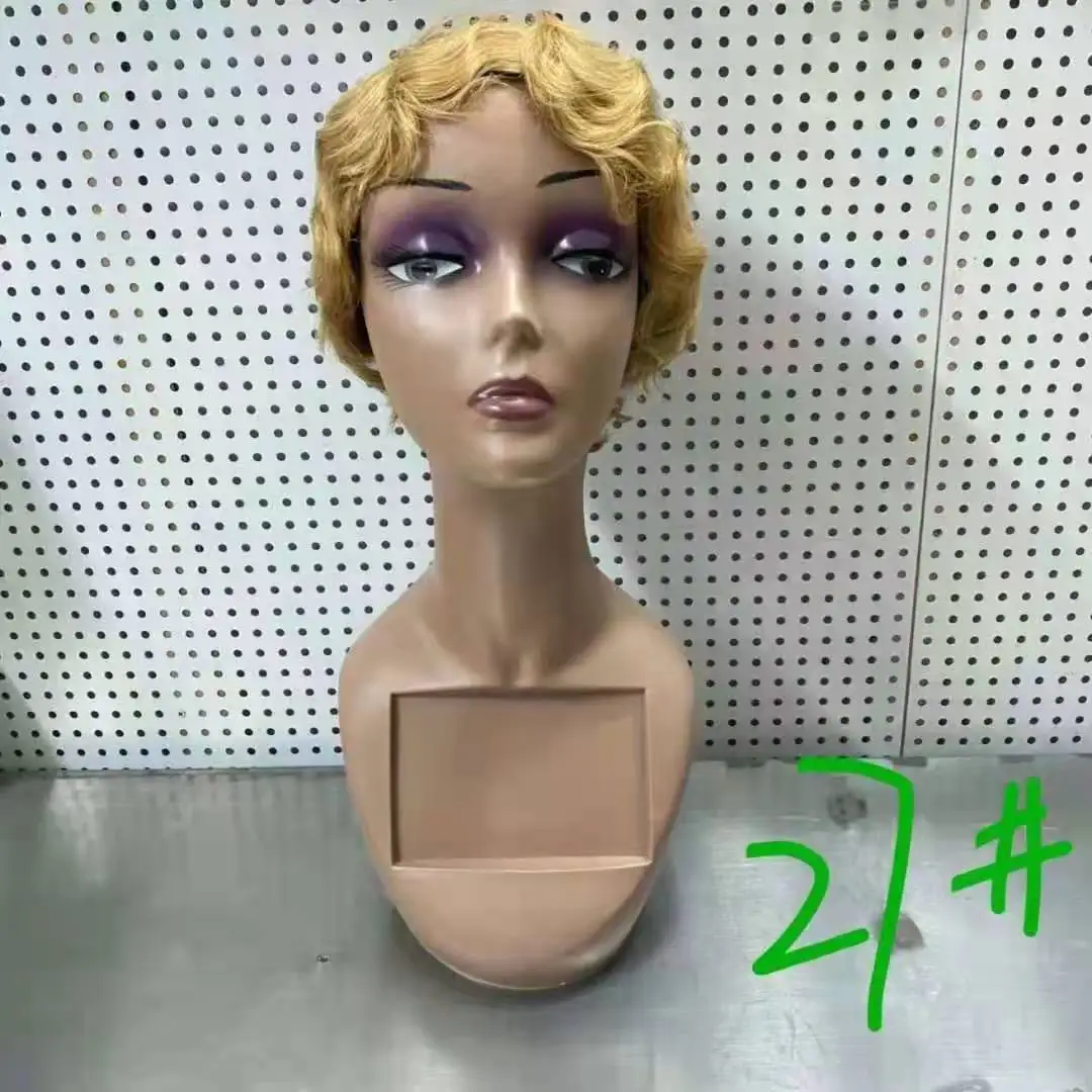 180% dentisy curly straight very short human hair double drawn wig industrial wig sewing machine virgin cuticle aligned wig