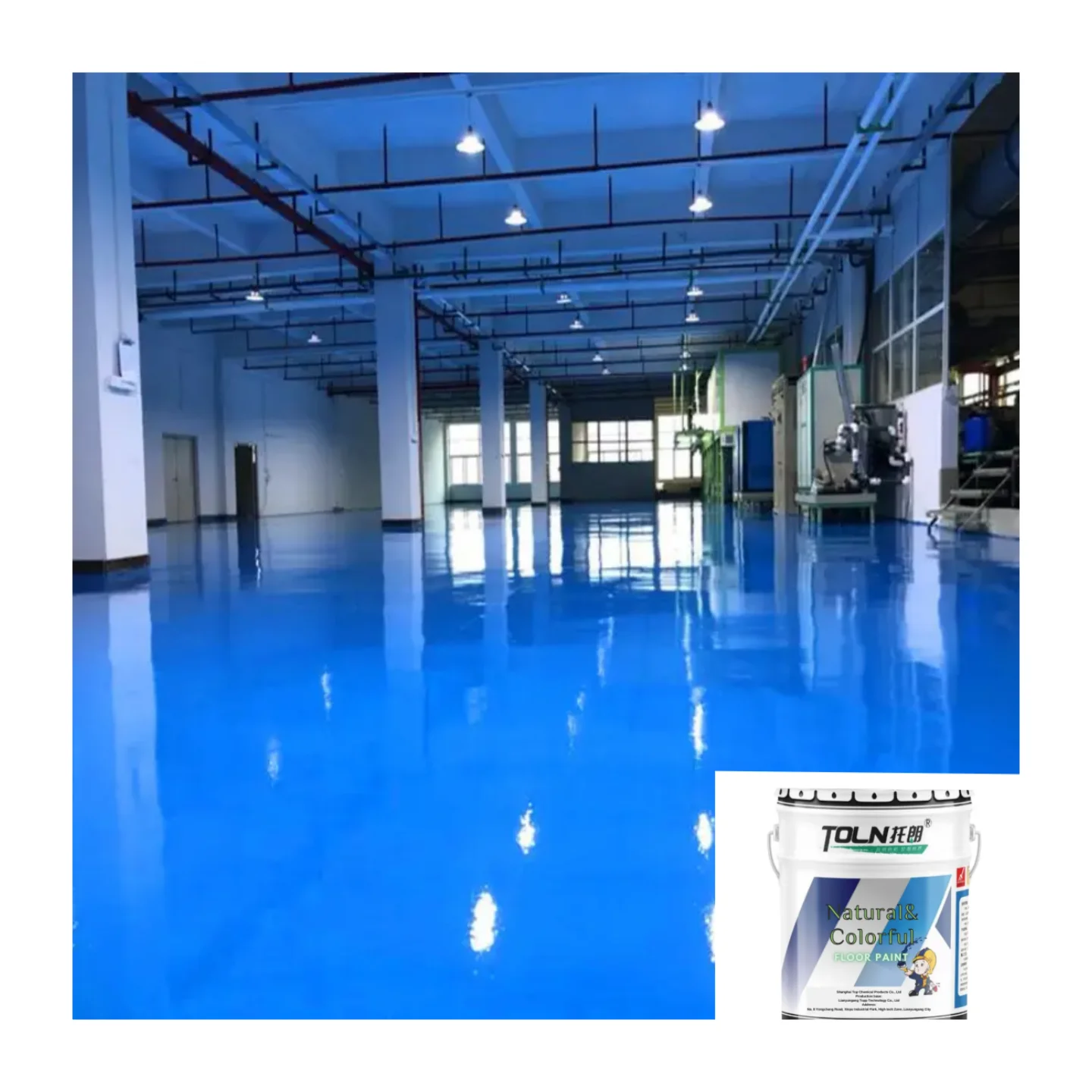 Blue Parking Lots Gas Station Factory workshop Industrial Epoxy Floor Coating Paint