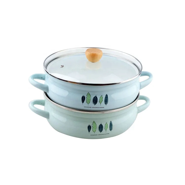 
Hot Sale Enamel Soup Heating Pot Blue Color Enamel Iron Cast Pot With Factory Price 