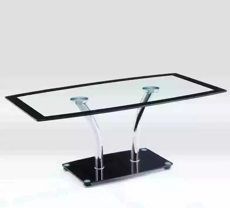 modern fashion tempered transparent center glass coffee table living room side clear glass table tea table