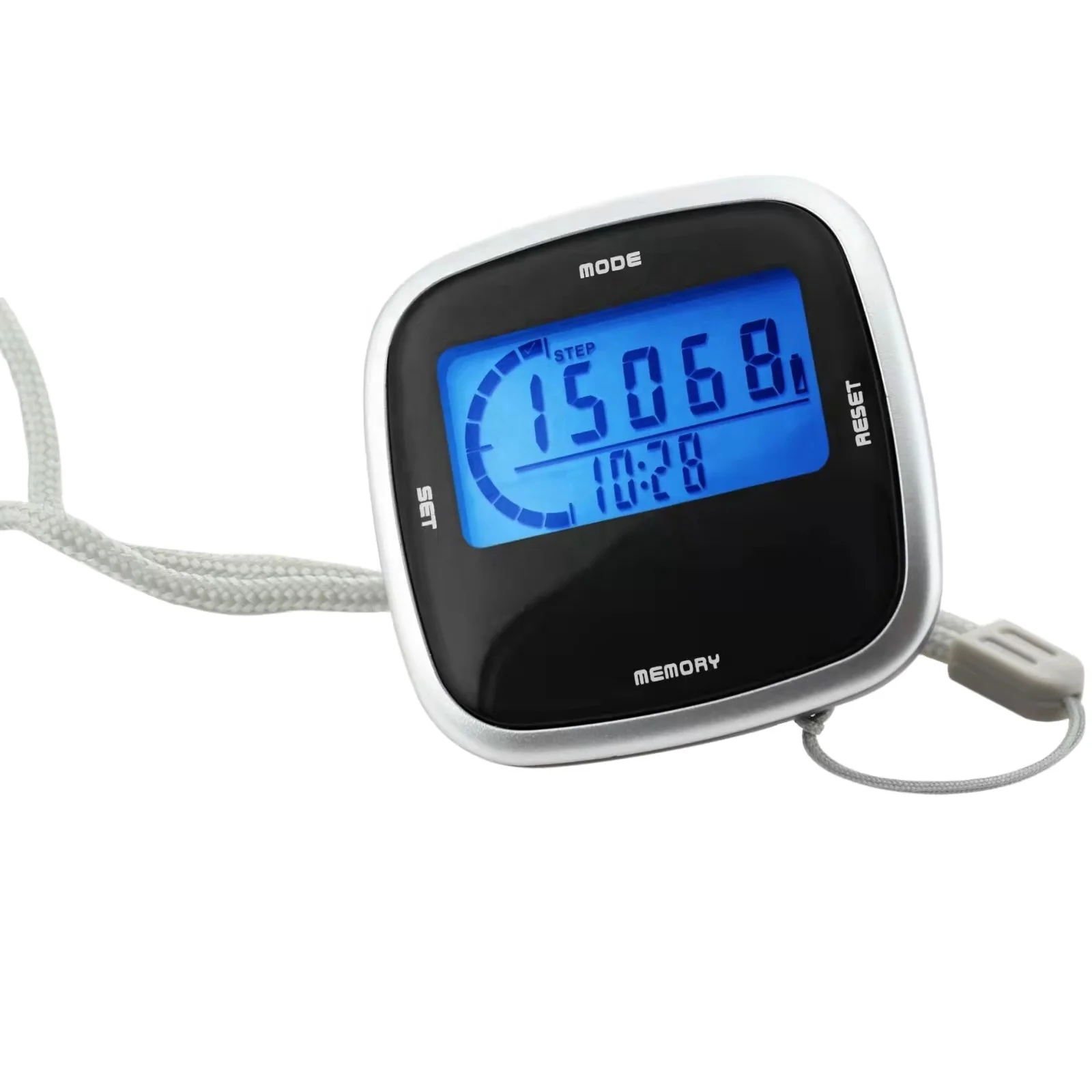 Touch  button with blue LED backlight 3D sensing multifunctional pedometer